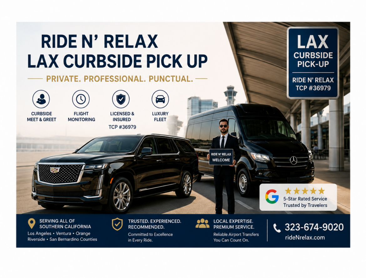 Luxury private car at LAX Curbside Pick Up