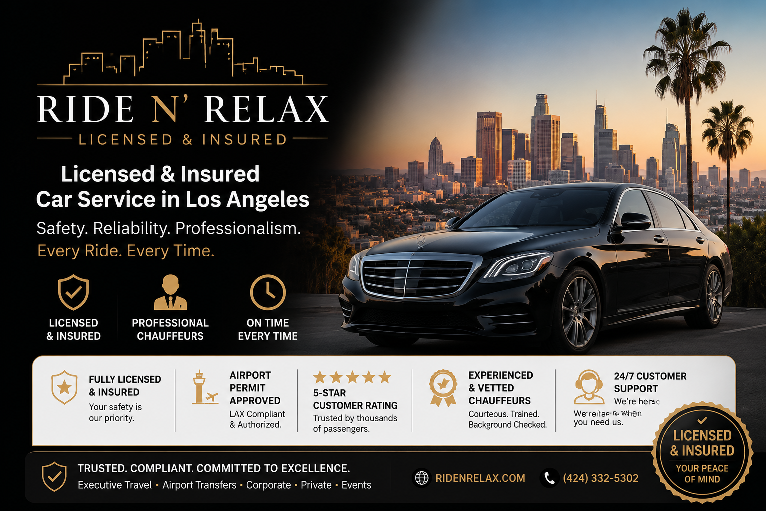 Ride N' Relax, premium luxury licesned & insured transportation