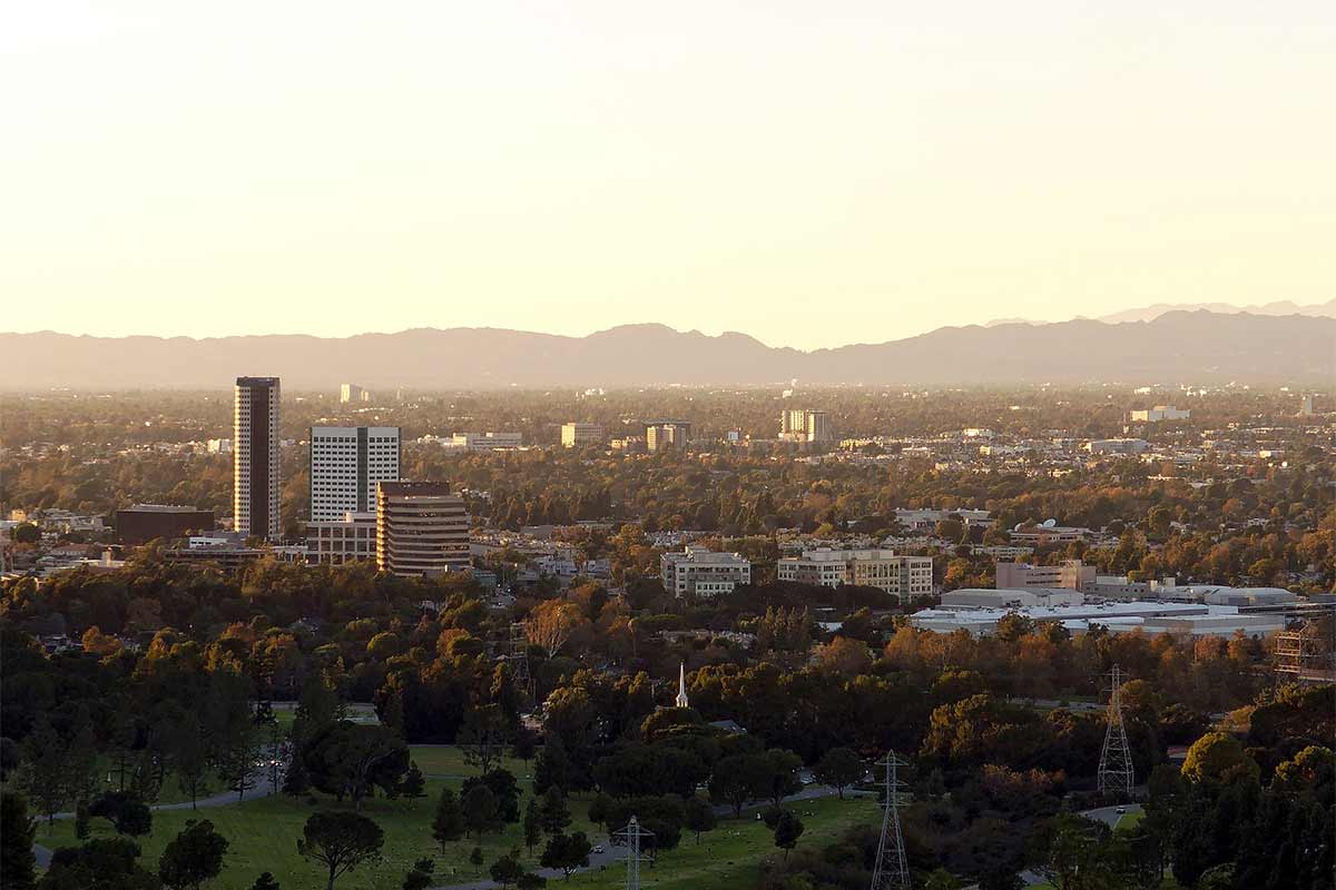 Burbank media district from Griffith Park