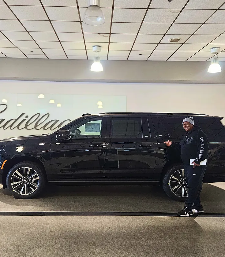 "Ride N' Relax owner purchasing a brand new 2026 Cadillac Escalade Sport to expand the Newport Beach Executive Car service luxury fleet."