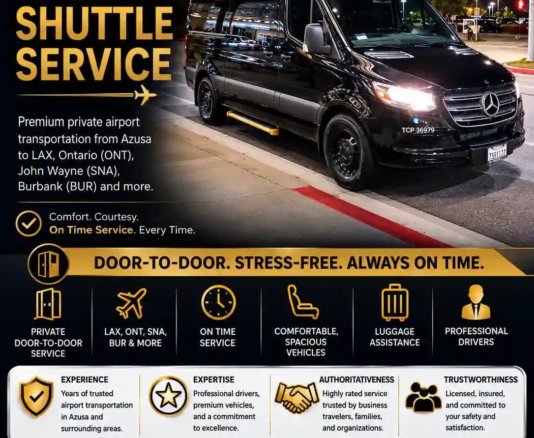 Azusa Private Airport Shuttle Service– Ride N’ Relax