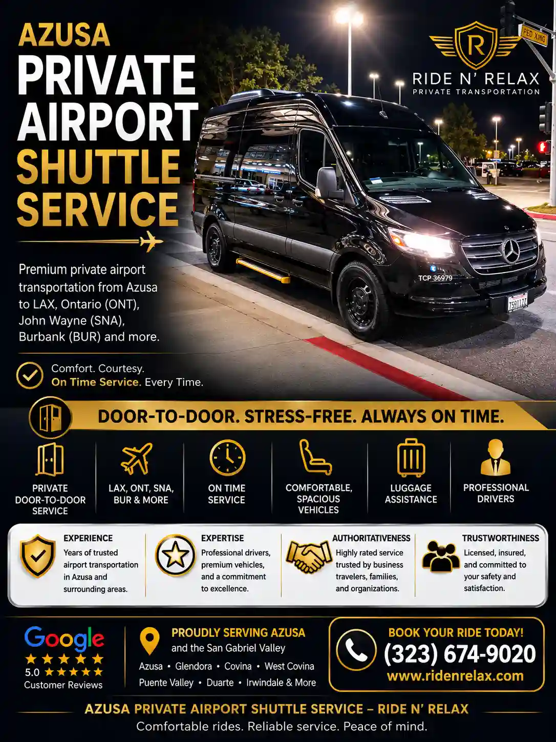 Azusa Private Airport Shuttle Service– Ride N’ Relax