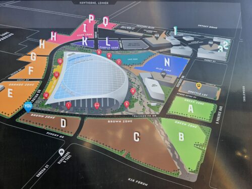 Map of SoFi Stadium Parking Zones